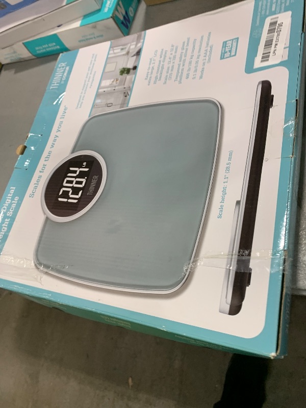 Photo 1 of Thinner by Conair Scale for Body Weight, Digital Bathroom Scale in Silver
