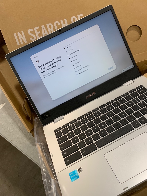 Photo 1 of ASUS Chromebook CX1, 14" FHD, Intel® Celeron N4500 Processor, 64GB Storage, 4GB RAM, ChromeOS, Transparent Silver, CX1400CKA-AS44F