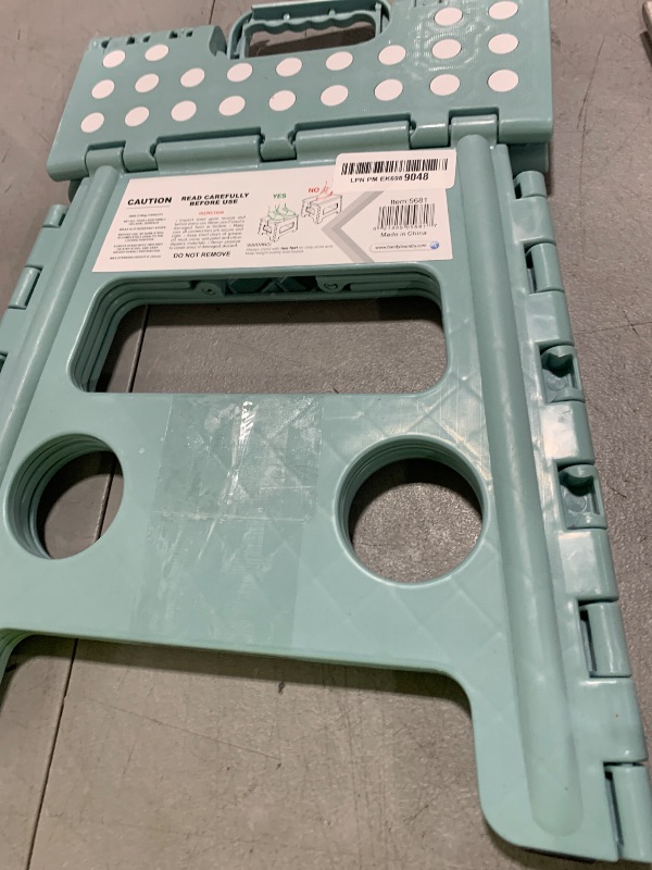 Photo 1 of Handy Laundry Folding Lightweight Step Stool is Sturdy Enough to Support Adults and Safe Enough for Kids. Opens Easy with One Flip. Great for Kitchen, Bathroom or Bedroom. (Teal - 13 inch)