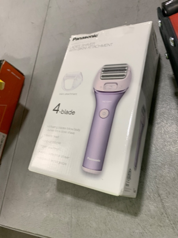 Photo 1 of Panasonic Electric Shaver for Women, Cordless 4-Blade Shaver, Bikini Attachment, Pop-Up Trimmer, Wet Dry Operation - ES-AWL8AV (Purple)