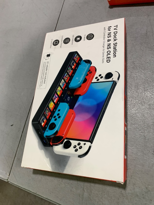 Photo 1 of Switch Docking Station for TV with Controller Charger, Replacement for Switch TV Dock with HDMI Adapter, SW Base Station Portable Charging Dock with 10 Game Slots NES Console