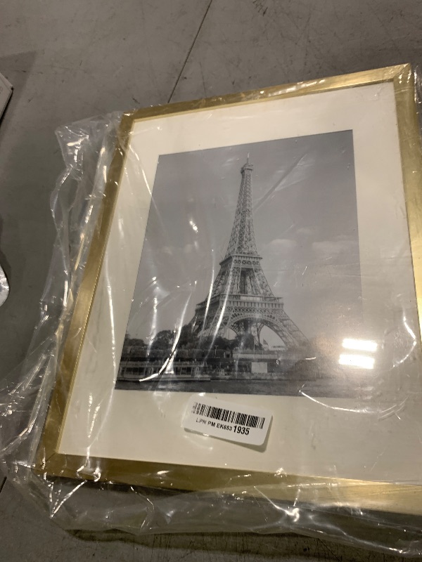 Photo 1 of upsimples 11x14 Picture Frame, Display Pictures 8x10 with Mat or 11x14 Without Mat, Wall Hanging Photo Frame, Gold, 1 Pack
