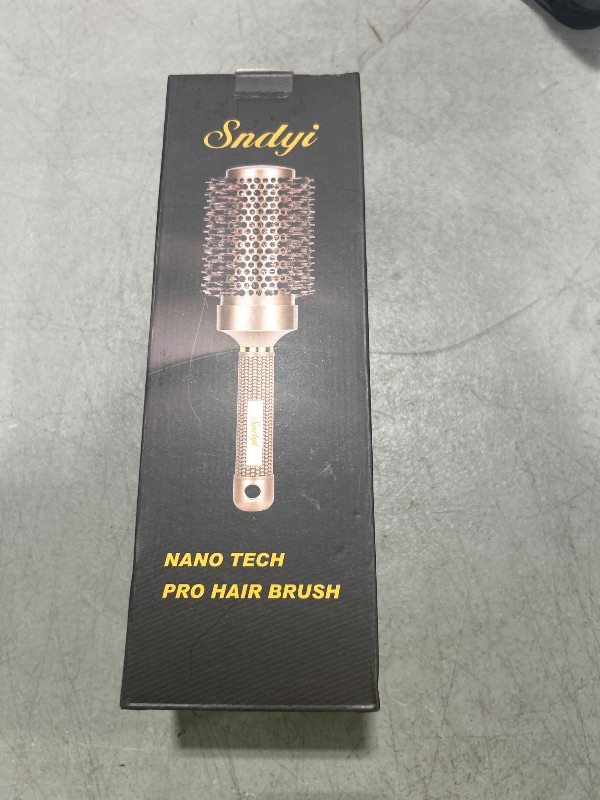 Photo 1 of Sndyi Large Round Brush for Blow Out, 2.1 Inch Nano Thermal Ceramic Ionic Round Hair Brush with Boar Bristles, Boost Shine and Volume, Quick Blow Drying and Styling, Best for Long Thick Hair