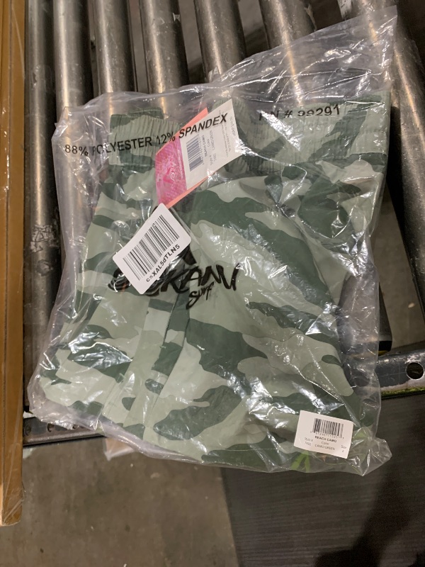 Photo 1 of Kanu Surf Women's Darren Stretch UPF 50+ Active Swim and Workout Boardshort, Beach Camo Green, 6
