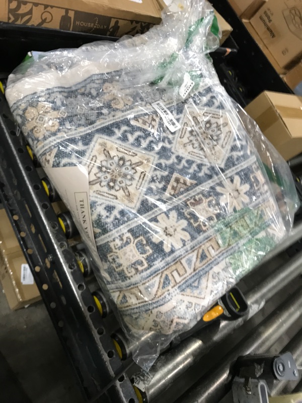 Photo 1 of 6x9 Area Rugs for Living Room:Washable Oriental Rug for Bedroom Dining Room Carpet 6 by 9 Indoor Non Slip Rubber Backing Neutral Nursery Dorm Home Office Kids 6X9 Blue