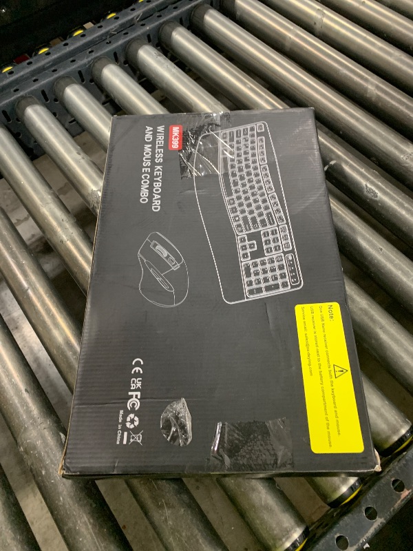Photo 1 of Wireless Keyboard and Mouse Combo, 2.4G Full Size Wave Keys Ergonomic Keyboard with Wrist Rest and 3-Level DPI Adjustable Wireless Ergonomic Mouse for Windows, Mac OS Desktop/Laptop/PC(Black)