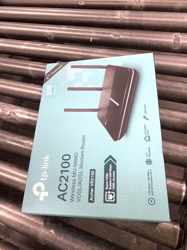Photo 1 of TP-Link Archer VR2100 AC2100 Mbps, 4 Gigabit LAN Ports + 1 USB 3.0 Port, MU-MIMO, Super VDSL, Easy Installation with Tether App, Dual Band Fibre Supported Wi-Fi 5 VDSL/ADSL Modem Router