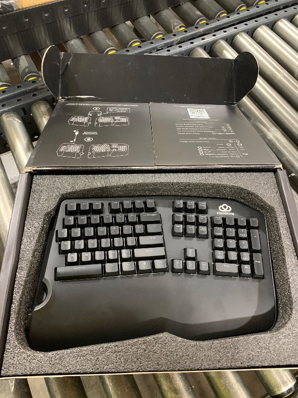 Photo 1 of Cloud Nine C989M Ergonomic Mechanical Keyboard for PC - Kailh Tactile Brown Switches - RGB Light Up LED Backlit with USB - Ergo Split Key Board with Macro