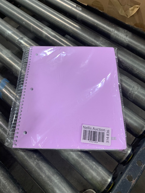 Photo 1 of SUNEE 5 Subject Notebook College Ruled - 400 Pages, 9"x11", 5 Pocket Colored Dividers, 3-Hole Punched Paper, Purple