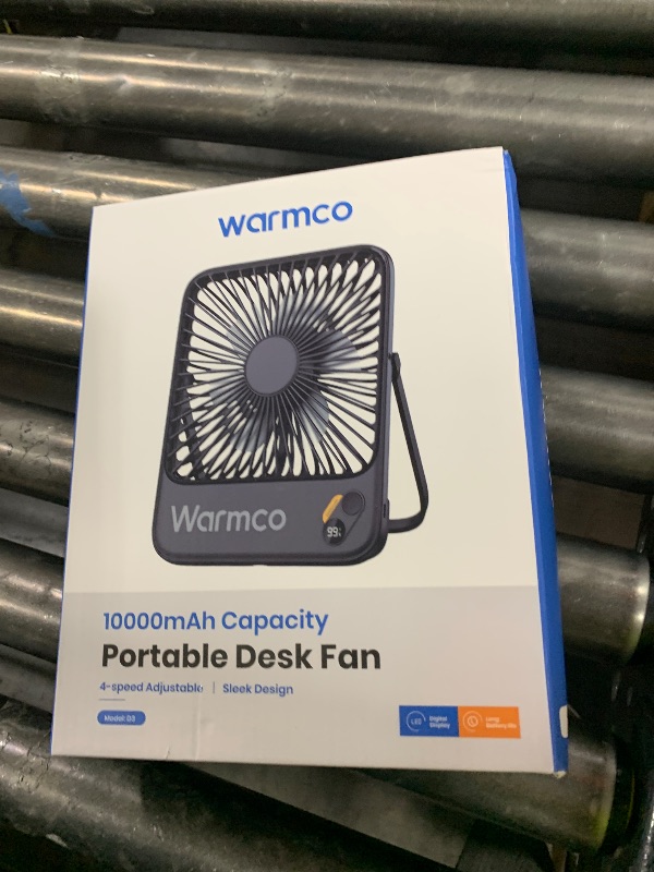 Photo 1 of Warmco 10000mAh Portable Travel Fan 7-inch, [10-24H Runtime] Ultra-thin Digital Display Small Desk Battery Operated Fan for Camping, Office, Bedroom, Cruise Essentials 2025