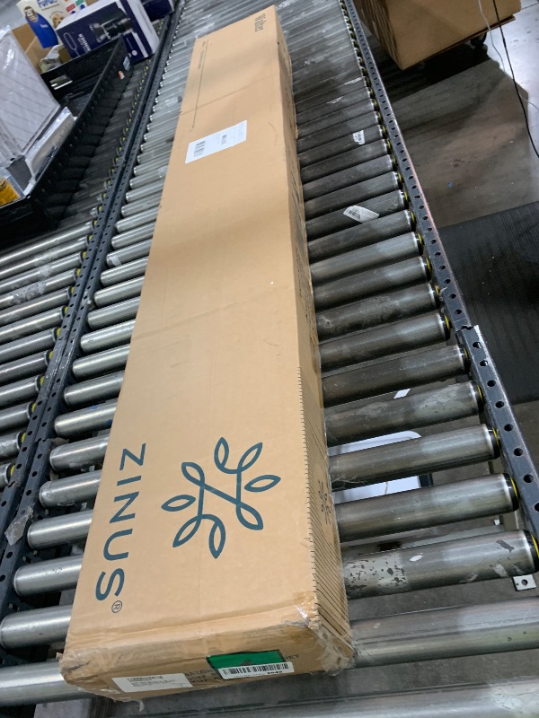 Photo 1 of ZINUS Metal Box Spring with Wood Slats, 4 Inch Mattress Foundation, Sturdy Steel Structure, Easy Assembly, Full