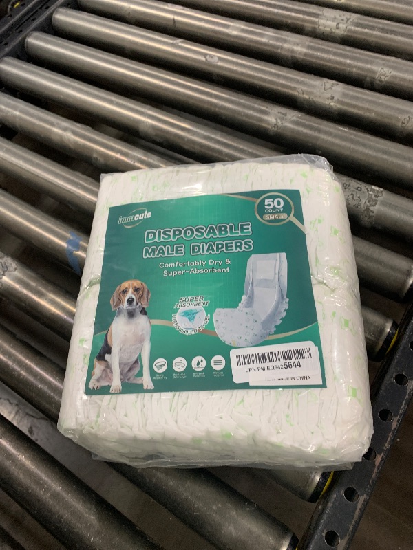 Photo 1 of IMMCUTE Dog Diapers Male Small 50 Ct, Male Dog Diapers Disposable with Wetness Indicator, Adjustable Puppy Diapers Male, Flashdry Gel Technology, Male Dog Wraps for Incontinence & Marking