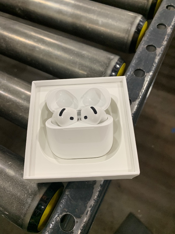 Photo 1 of Apple AirPods 4 Wireless Earbuds, Bluetooth Headphones, with Active Noise Cancellation, Adaptive Audio, Transparency Mode, Personalized Spatial Audio, USB-C Charging Case, Wireless Charging, H2 Chip