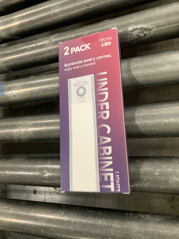 Photo 1 of 2 Pack Under Cabinet Lighting, 3 Color Temperature Motion Sensor Light Indoor, 2200mAh Rechargeable Closet Lights Motion Sensored, Adjustable Brightness, Under Counter Lights for Kitchen