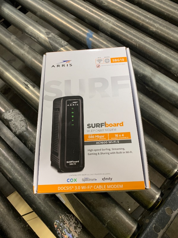 Photo 1 of ARRIS (SBG10) - Cable Modem Router Combo - DOCSIS 3.0 16 x 4 Gigabit & AC1600 WiFi, For Comcast Xfinity, Cox, check with ISP for compatibility [Not for Spectrum] 400 Mbps Max Internet Speeds