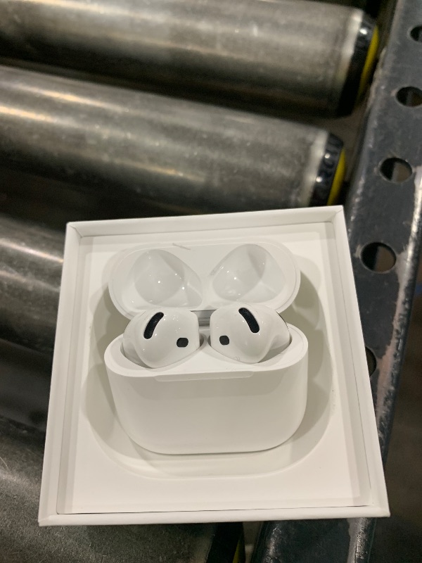 Photo 1 of Apple AirPods 4 Wireless Earbuds, Bluetooth Headphones, with Active Noise Cancellation, Adaptive Audio, Transparency Mode, Personalized Spatial Audio, USB-C Charging Case, Wireless Charging, H2 Chip *LOCKED PARTS ONLY*