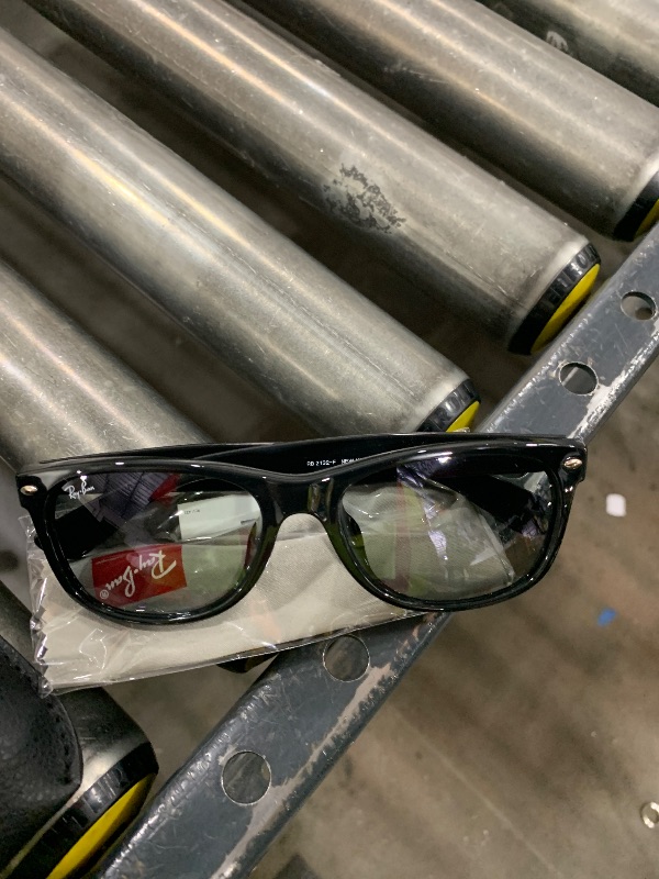 Photo 1 of Ray-Ban RB2132F New Wayfarer Low Bridge Fit Square Sunglasses, Black/Green, 55 mm
