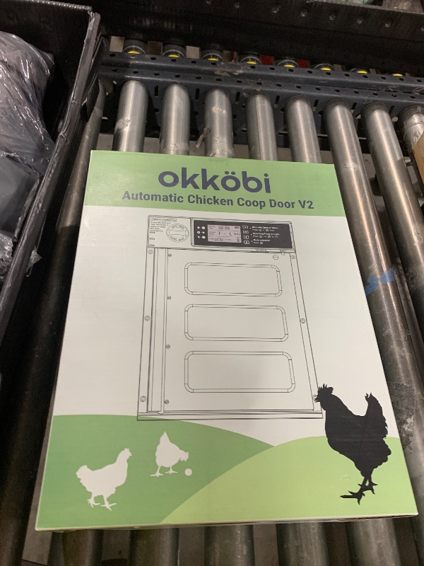 Photo 1 of Okköbi Automatic Chicken Coop Door PRO - Solar Powered with LCD Display - Light Sensor & Timer - Anti-Pinch Function - Wide Opening - New Model - 5 Year Protection