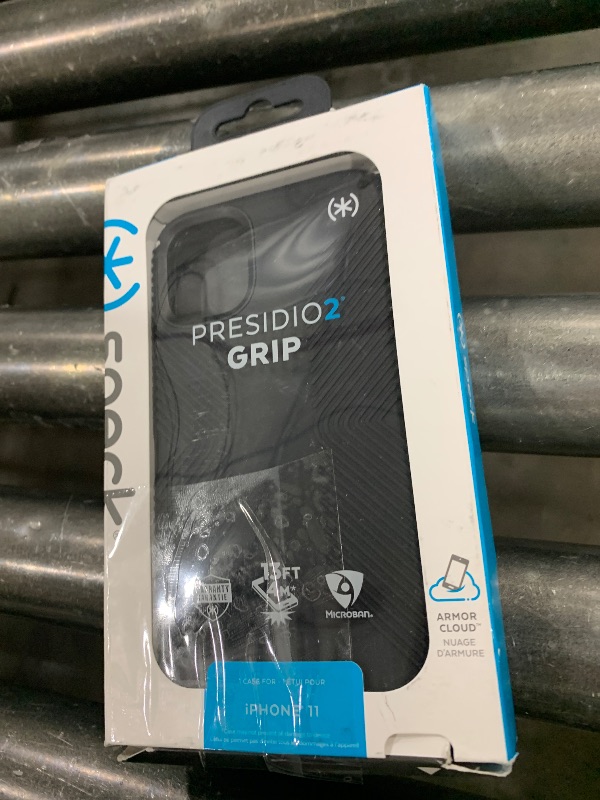 Photo 1 of Speck Products Presidio2 Grip Case, Compatible with iPhone 11 PRO Max, Black/Black/Black/White