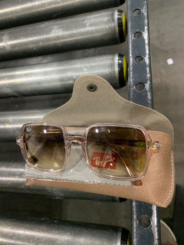Photo 1 of Ray-Ban Women's RB1973 Square II Sunglasses, Transparent Light Brown/Clear Gradient Brown, 53 mm