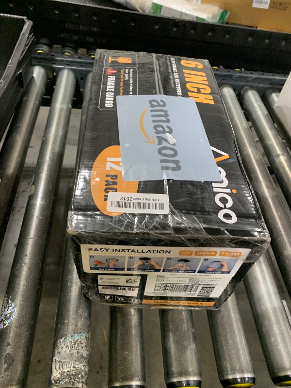 Photo 1 of Amico 12 Pack 6 Inch 5CCT Ultra-Thin LED Recessed Ceiling Light with Junction Box, 1050LM Brightness, Dimmable Canless Wafer Downlight, 12W, ETL&FCC