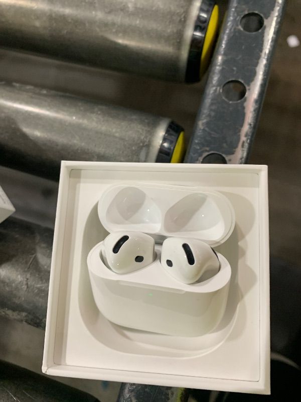 Photo 1 of Apple AirPods 4 Wireless Earbuds, Bluetooth Headphones, with Active Noise Cancellation, Adaptive Audio, Transparency Mode, Personalized Spatial Audio, USB-C Charging Case, Wireless Charging, H2 Chip *LOCKED PARTS ONLY*