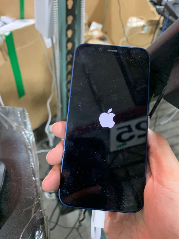 Photo 1 of Apple iPhone 12 Mini, 64GB, Blue - Unlocked (Renewed) with charging cable 