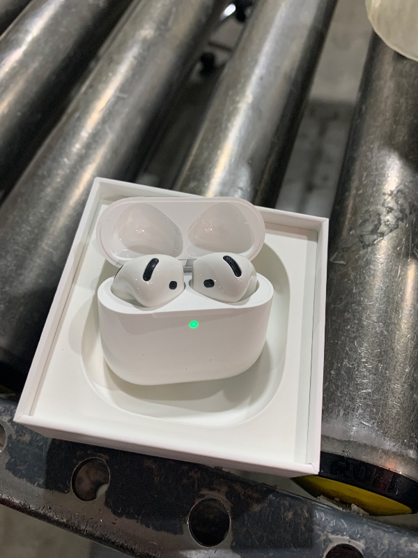 Photo 1 of Apple AirPods 4 Wireless Earbuds, Bluetooth Headphones, with Active Noise Cancellation, Adaptive Audio, Transparency Mode, Personalized Spatial Audio, USB-C Charging Case, Wireless Charging, H2 Chip