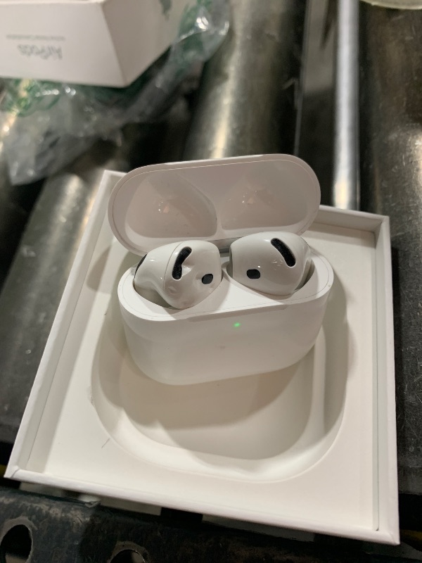 Photo 1 of Apple AirPods 4 Wireless Earbuds, Bluetooth Headphones, with Active Noise Cancellation, Adaptive Audio, Transparency Mode, Personalized Spatial Audio, USB-C Charging Case, Wireless Charging, H2 Chip
