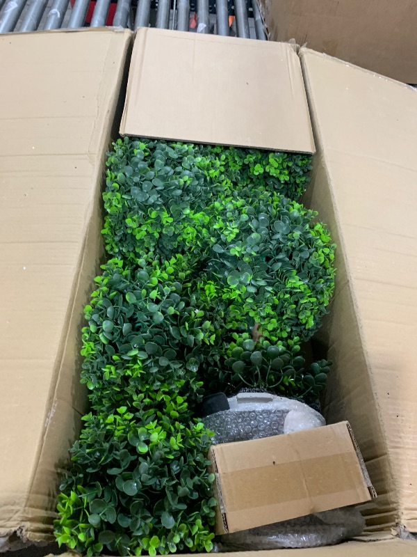 Photo 1 of ORFLOWER Artificial Boxwood Topiary Trees, Set of 2, 4FT/46 inches, UV Resistant Faux Plants Pot Trees for Indoor/Outdoor Decor (A-46inch)