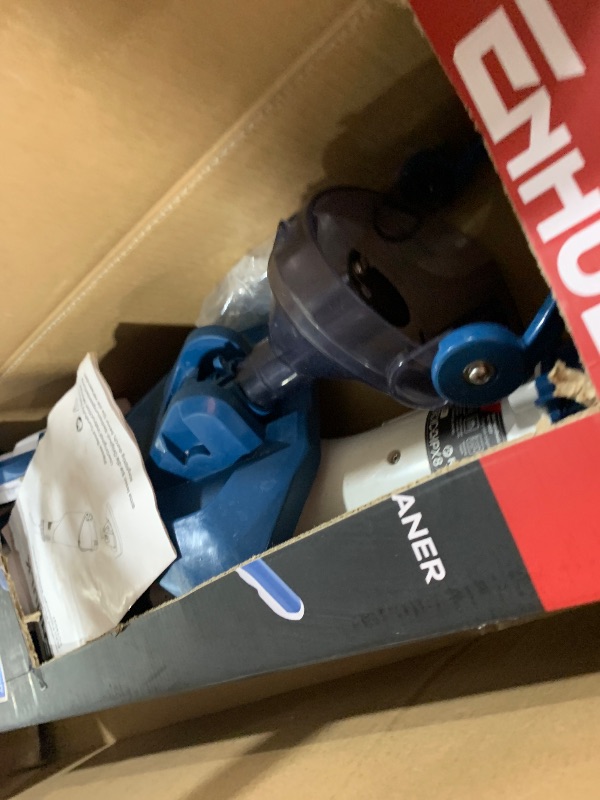 Photo 1 of Pool Vacuum for Above Ground Pool with a Telescopic Pole, Running time up to 1H, T403 Handheld Rechargeable Pool Cleaner with Powerful Suction up to 18.5 gallons/min, Ideal for Leaves, Debris