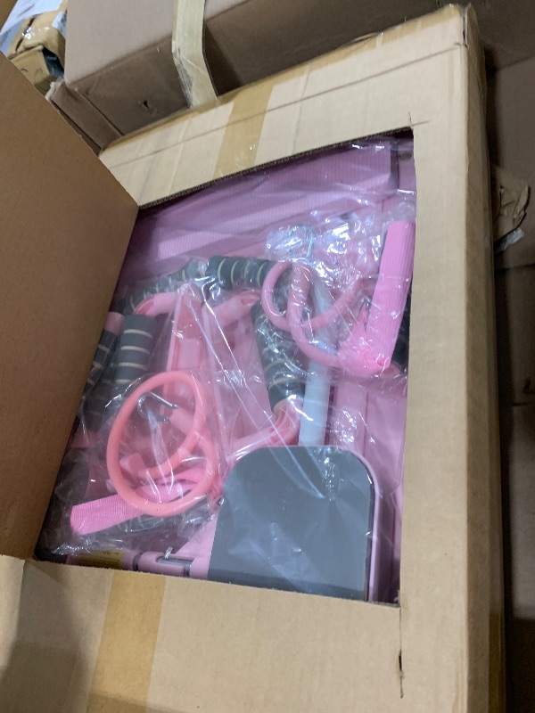 Photo 1 of JANUA Pilates Board - Pilates Reformer Set, Multi-Purpose Foldable Pilates Reformer Board for Home, 5 in 1 Pilates Sliding Board (Pink Set)