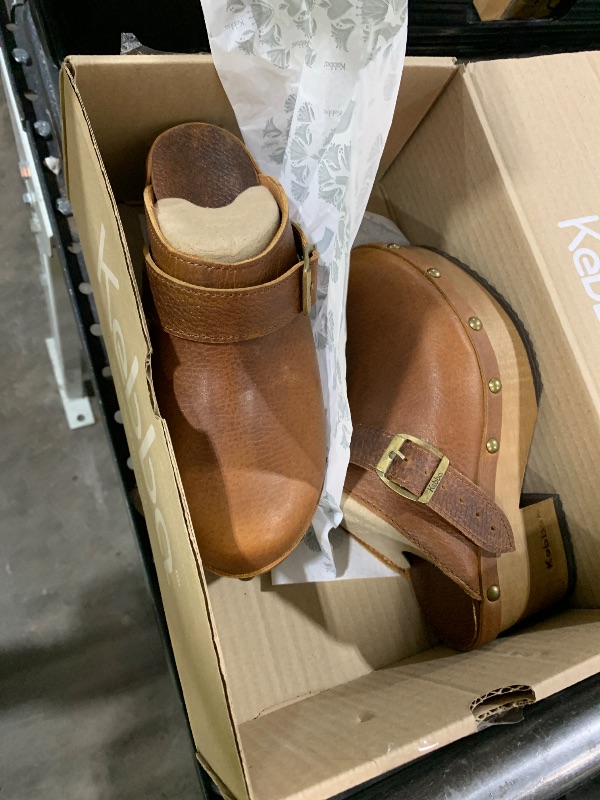 Photo 1 of Kebba - Stella - Handmade Platform Clogs with Genuine Leather and Adjustable Buckle, Crafted for Comfort and Style (Stella Gypsy Whiskey, US Footwear Size System, Adult, Women, Numeric Range, Medium, 6, 6.5)