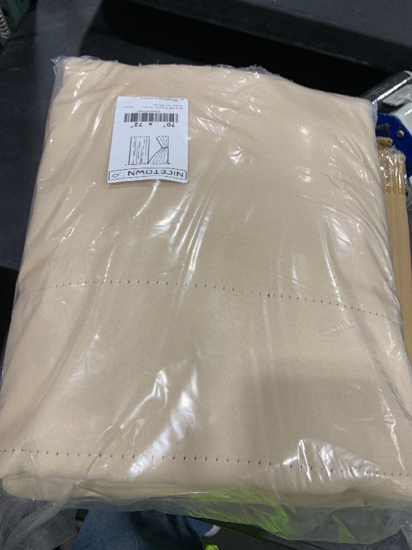 Photo 1 of NICETOWN Blackout Curtain Panels Window Draperies - (Biscotti Beige Color) 70x72 inch, 2 Pieces, Insulating Room Darkening Blackout Drapes for Bedroom