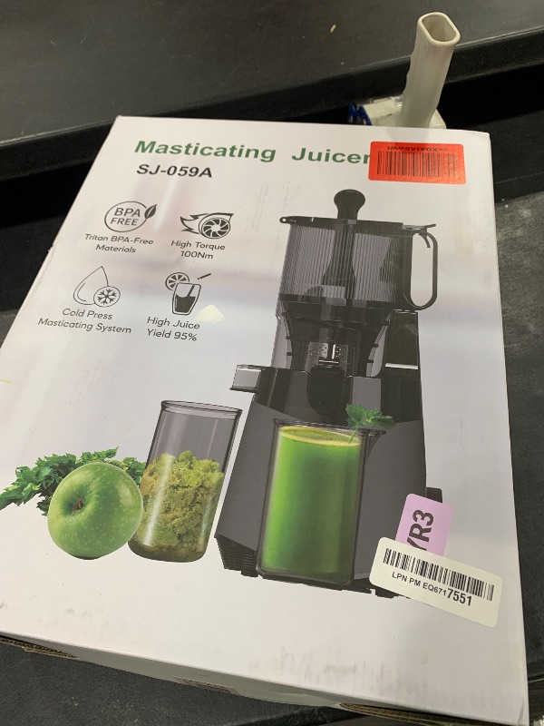 Photo 1 of Cold Press Juicer, 5.3" Extra Large Feed Chute Fit Whole Fruits & Vegetables, 350W Slow Masticating Juicer Machines, Easy to Clean, High Juice Yield?Grey?