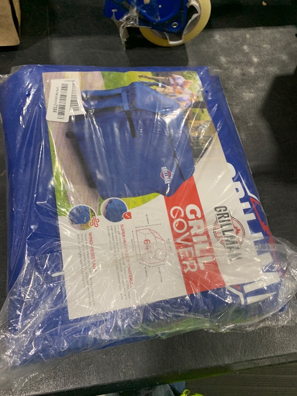 Photo 1 of Grill Cover by Grillman, Blue, 64 Inch, BBQ Outdoor Grill Covers, Charcoal & Gas Grills, Waterproof, Rip-Proof, Weather-Resistant, Anti-UV, Barbecue Cover for Weber, Genesis, Charbroil, Nexgrill, etc