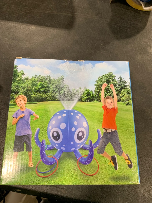 Photo 1 of Sprinkler for Kids Inflatable Octopus Water Toys with 6 Rings, Summer Outdoor Toys Backyard Water Spray Sprinkler Fun Toy for 3 4 5 6 Years and Up Boys Girls Gifts