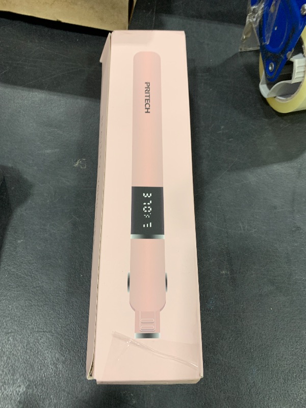 Photo 1 of PRITECH Flat Iron Hair Straightener, Titanium Flat Iron with Adjustable Temp(290°F-450°F), 1 inch Plate for All Hairstyles Anti-Frizz Dual Voltage Straightening and Curler 2 in 1 (Pink)