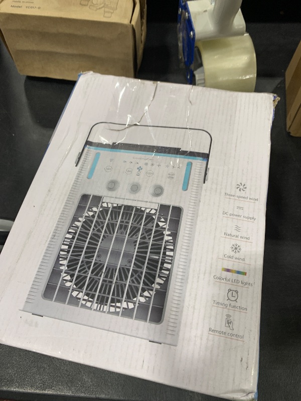 Photo 1 of Battery Powered Air Conditioner 6000mAh,Rechargeable Small Air Conditioner for Room,Personal Air Cooler with Mist,Timer,Light,Portable Mini AC Unit Cooling Fan for Camping,Tent,Car,Desktop,Bedroom