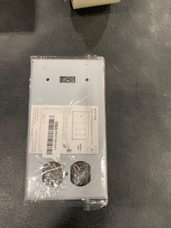 Photo 1 of [2 Pack] BESTTEN 4-Gang Combo Metal Wall Plate with Protective Film, 1-Duplex/3-Toggle, Standard Size, Corrosion-Resistant Stainless Steel Outlet and Switch Cover, Brushed Finish, Silver