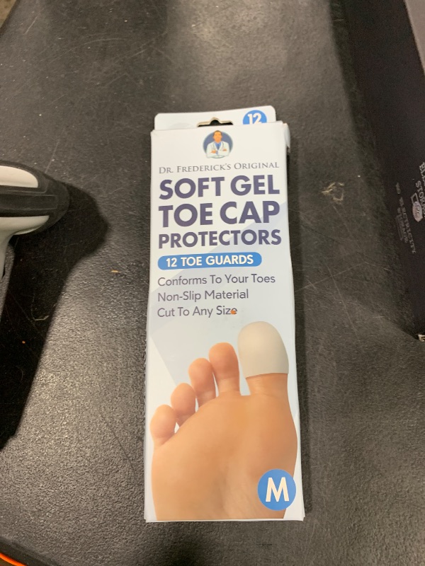 Photo 1 of Dr. Frederick's Original Gel Toe Protectors for Men & Women - 12 ct - Toe Caps for Foot Pain Relief - Flexible Cushions for Ingrown Toenails, Corns, Calluses, Blisters, and Comfort - White - Medium