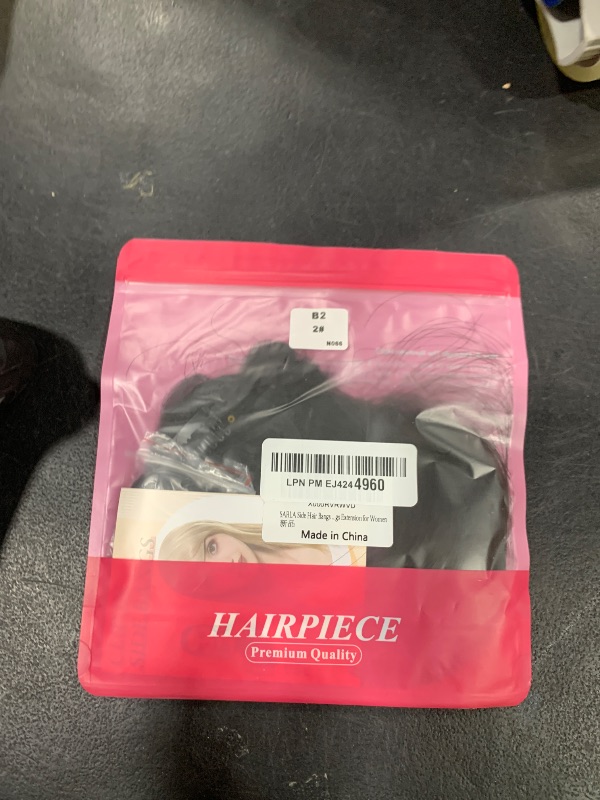 Photo 1 of SARLA Side Hair Bangs Clip in Off Black One Piece Straight Synthetic Bangs Extension for Women