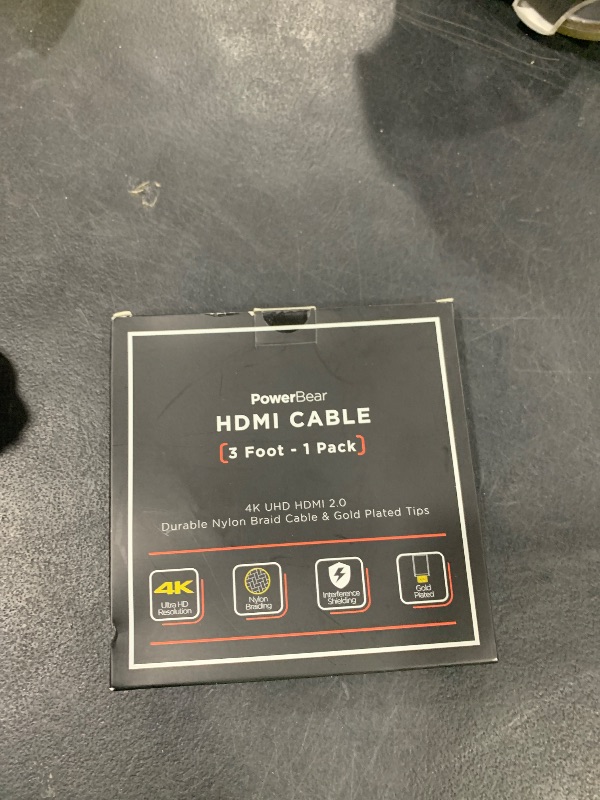 Photo 1 of PowerBear 4K HDMI Cable 3 ft | High Speed Hdmi Cables, Braided Nylon & Gold Connectors, 4K @ 60Hz, Ultra HD, 2K, 1080P, ARC & CL3 Rated | for Laptop, Monitor, PS5, PS4, Xbox One, Fire TV, & More