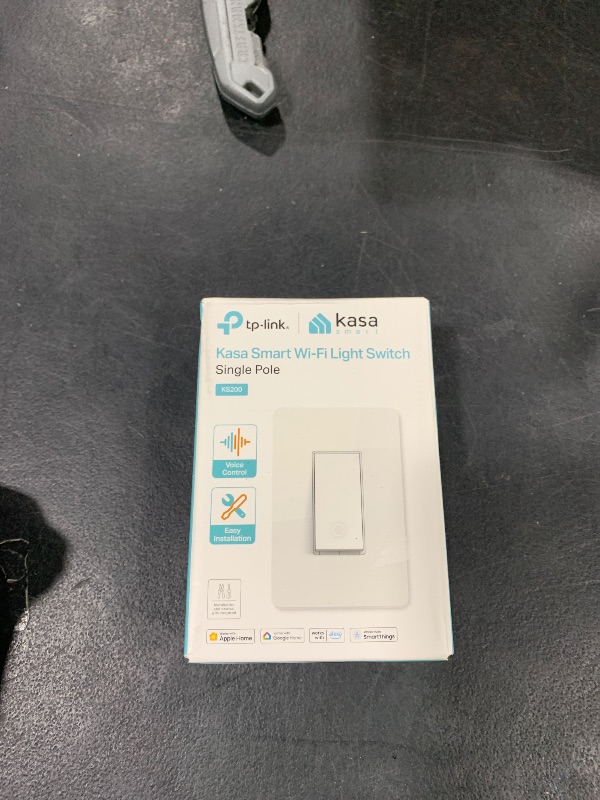 Photo 1 of Kasa Apple HomeKit Smart Light Switch KS200, Single Pole, Neutral Wire Required, 2.4GHz Wi-Fi Light Switch Works with Siri, Alexa and Google Home, UL Certified, No Hub Required, White