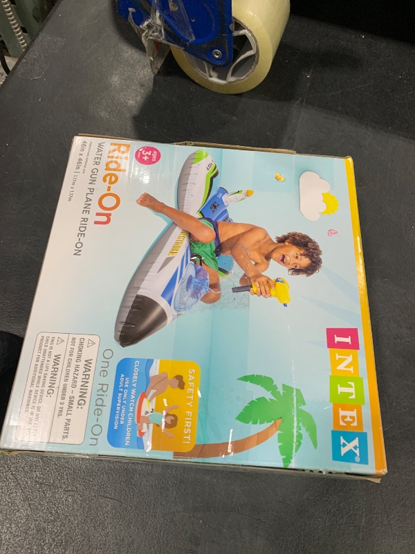 Photo 1 of Intex Water  Plane Inflatable Pool Float: Pool Toy for Kids – Includes Toy Water Gun – 88lb Weight Capacity – 46" x 46" – Color May Vary