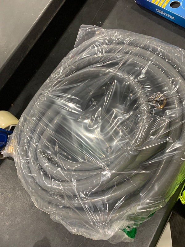 Photo 1 of Worth Leader Long Garden Hose 3/4 in. x 50 ft. -Heavy Duty,Durable,Lightweight,Male to Female Fittings -No Kink Leakproof PVC Flexible Water Pipe -Brass Aluminum Ends for Household & Commercial -Gray