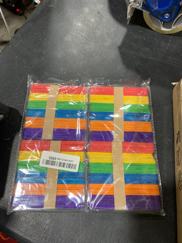 Photo 1 of Mr. Pen- Colored Popsicle Sticks, Wooden Rainbow Colored Popsicle Sticks for Crafts, 200 Pack, 4.5 Inch