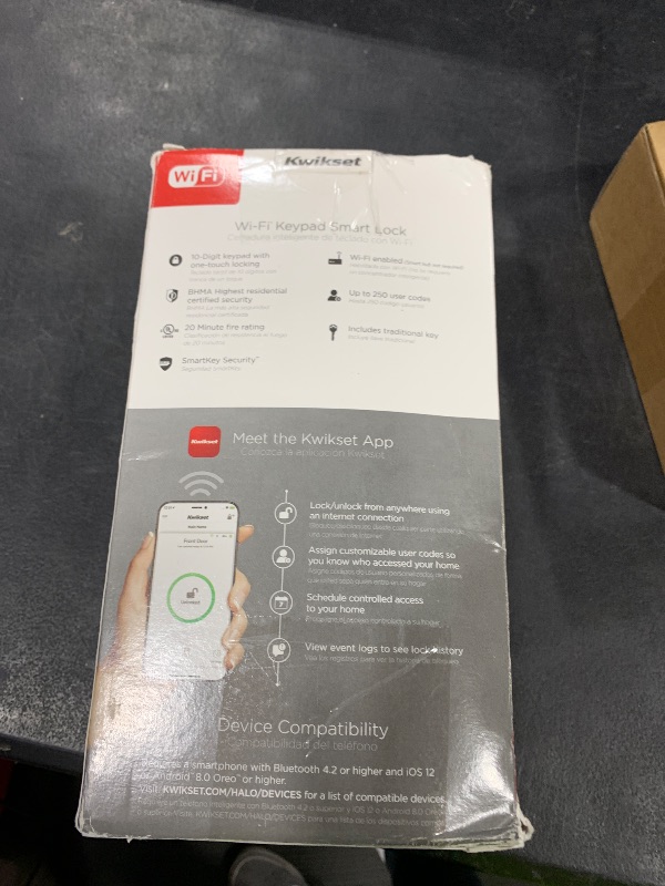 Photo 1 of Kwikset Halo Wi-Fi Smart Lock, Keyless Entry Door Deadbolt, Geofence Auto-Unlock, Grade AAA Certified, No Hub Easy Install, Satin Nickel Lifetime Finish Warranty, Backlit Keypad