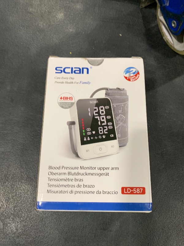 Photo 1 of Scian Blood Pressure Monitors for Home Use, Automatic Blood Pressure Cuff Arm Digital BP Machine with Large LED Backlit Display, Voice Broadcasting, 2 Users 200 Memory (Black)