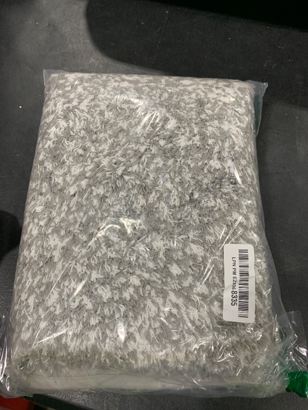Photo 1 of Yimobra Bathroom Rugs Non Slip Washable 24x17, Ultra Soft and Water Absorbent Bath Mats, Plush Fluffy Shower Mat Outside, Microfiber Thick Matts for Bathroom Floor/Sink, Light Gray and White